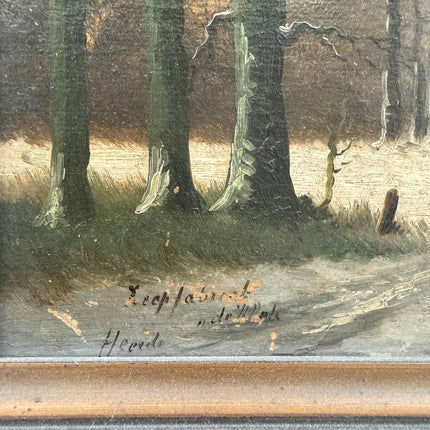 Refined Winter Landscape Oil Painting "Horse Cart" Elegant Artwork Holland Art Shop