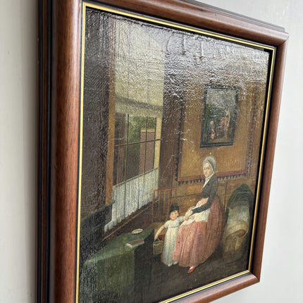 19th Century Antique Figurative Oil Painting "Seated Woman" Artwork Holland Art Shop