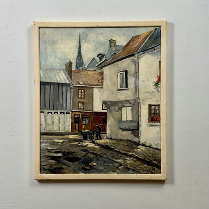 Expressive Cityscape Oil Painting "City Street" Rustic Art Holland Art Shop