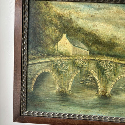 Original Oil Painting Landscape "Stone Bridge" Striking Large Artwork Holland Art Shop