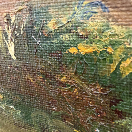 Vintage Farm Oil Painting "Thatched Cottage" Rustic Artwork Holland Art Shop
