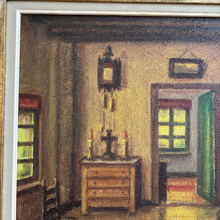 Rustic Interior Oil Painting "Gilded Frame" Detailed Art Holland Art Shop