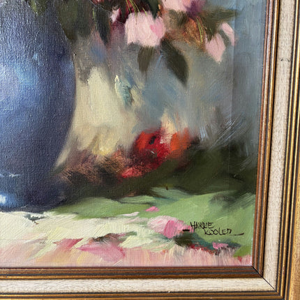 Handcrafted Floral Still Life Oil Painting "Blue Vase" Classic Artwork Holland Art Shop