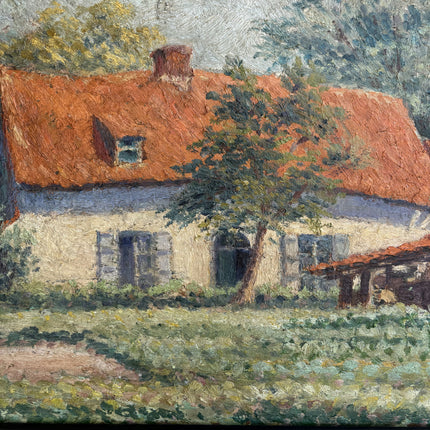 Rustic Farm Oil Painting "Red Roof" Refined Artwork Holland Art Shop
