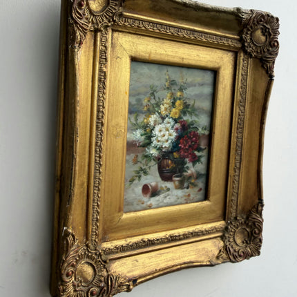 Detailed Floral Still Life Oil Painting "Flower Vase" Traditional Small Artwork Holland Art Shop