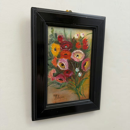 Vintage Flowery Still Life Oil Painting "Flower Bouquet" Classic Small Artwork Holland Art Shop