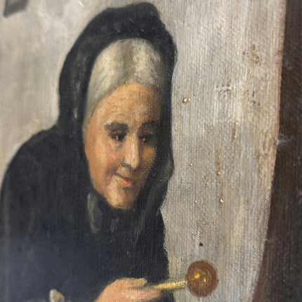 Rustic Figurative Oil Painting "Nursing Mother" Elegant Art Holland Art Shop