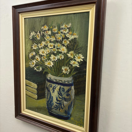 Authentic Floral Still Life Oil Painting "Blue Vase" Original Dutch Artwork Holland Art Shop