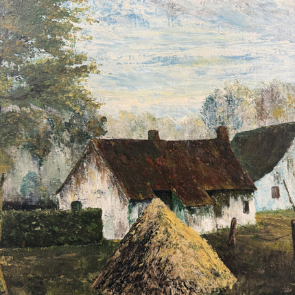 Timeless Farm Oil Painting "Haystack Scene" Expressive Art Holland Art Shop