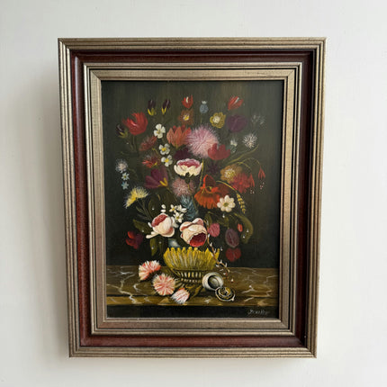 Timeless Flowery Still Life Oil Painting "Flower Bouquet" Rustic Art Holland Art Shop