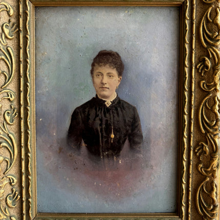 19th Century Antique Portrait Oil Painting "Framed Portraits" Small Artwork Holland Art Shop