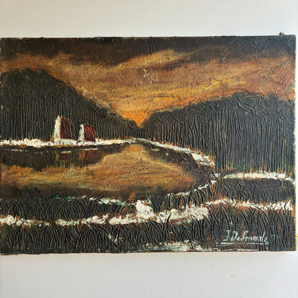 Rustic Landscape Oil Painting "Red Sails" Classic Dutch Art Holland Art Shop