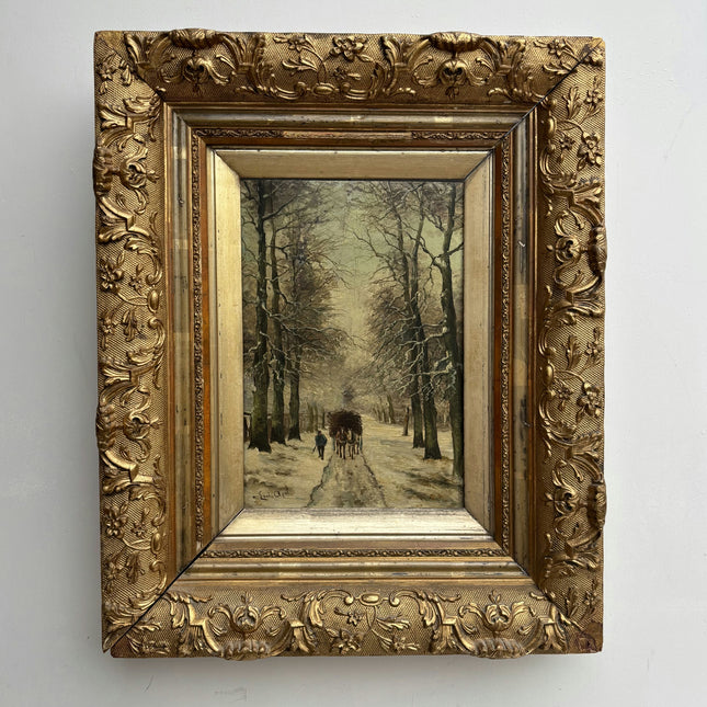 Authentic Winter Landscape Oil Painting "Gilded Frame" Expressive Dutch  Art Holland Art Shop