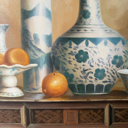 Refined Still Life Oil Painting "Blue Vase" Classic Art Holland Art Shop