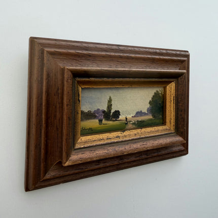 Handcrafted Landscape Oil Painting "Wooden Frame" Original Small Artwork Holland Art Shop