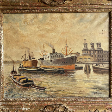 Rustic Seascape Oil Painting "Gilded Frame" Refined Artwork Holland Art Shop
