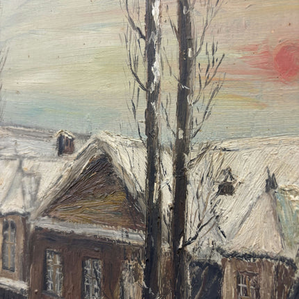 Detailed Winter Landscape Oil Painting "Snowy Church" Expressive Art Holland Art Shop