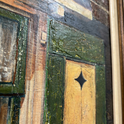 Traditional Cityscape Oil Painting "Green Window" Timeless Artwork Holland Art Shop
