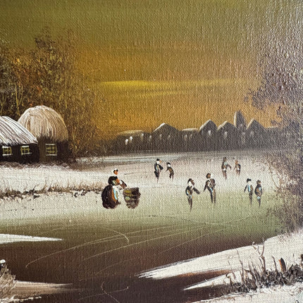 Authentic Winter Landscape Oil Painting "Framed Painting" Expressive Art Holland Art Shop