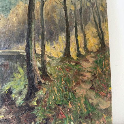 Remarkable Oil Painting Plein Air Landscape "Stone Bridge" Medium Artwork