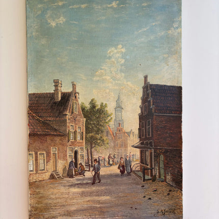 Elegant Cityscape Oil Painting "Town Street" Timeless Artwork Holland Art Shop