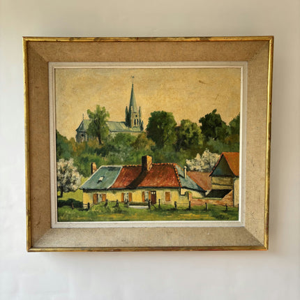 Rustic Landscape Oil Painting "Red Roof House" Refined Art Holland Art Shop