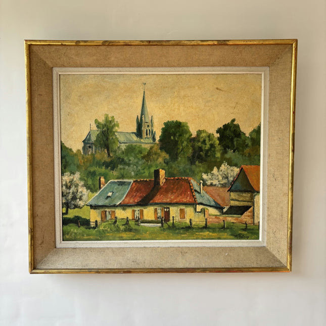 Rustic Landscape Oil Painting "Red Roof House" Refined Art Holland Art Shop