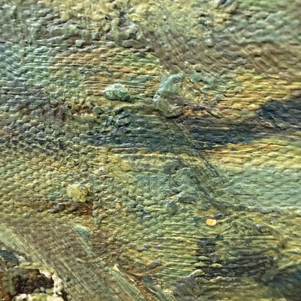 Original Scenery Oil Painting "River Bridge" Elegant Artwork Holland Art Shop