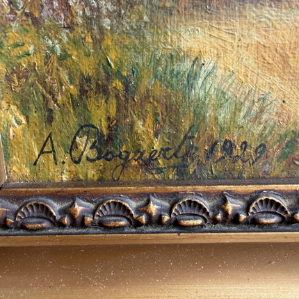 1929 Landscape Oil Painting "Country Path" Small Artwork Holland Art Shop