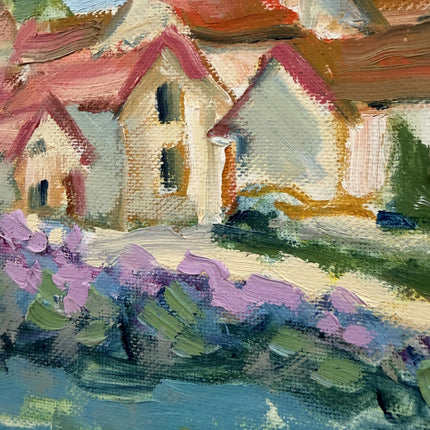 Rustic Landscape Oil Painting "Coastal Village" Original Art Holland Art Shop