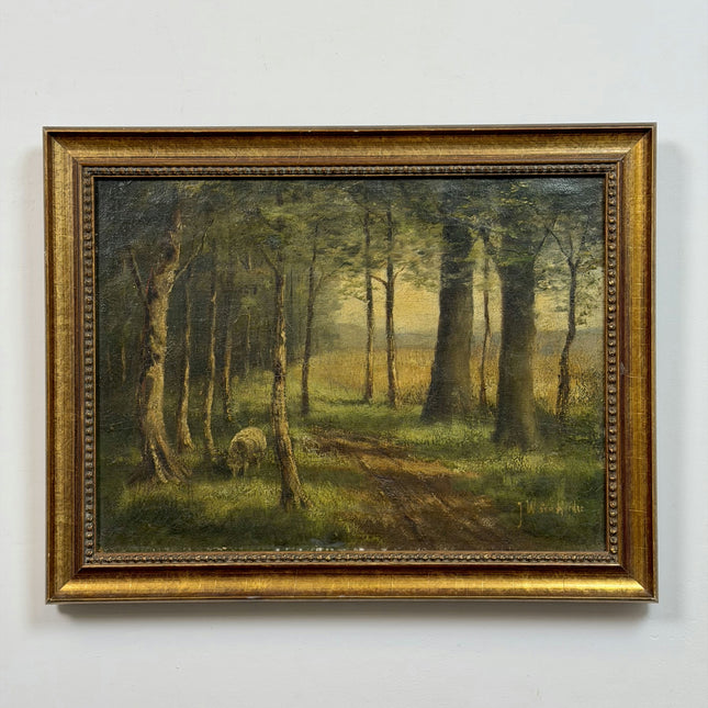 Timeless Landscape Oil Painting "Stacked Hay" Detailed Art Holland Art Shop