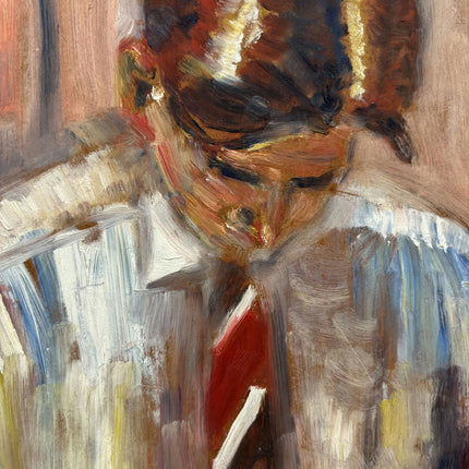Authentic 1996 Oil Painting "Seated Man" Handcrafted Artwork Holland Art Shop