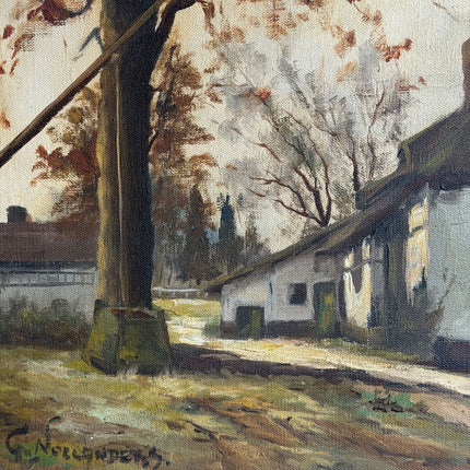 Original Farm Oil Painting "Thatched Cottage" Classic Artwork Holland Art Shop