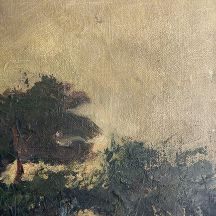 Vintage Landscape Oil Painting "Lone Tree" Refined Small Artwork Holland Art Shop