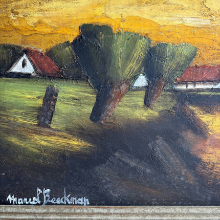 Rustic Landscape Oil Painting "Small Boat" Traditional Belgique Artwork Holland Art Shop
