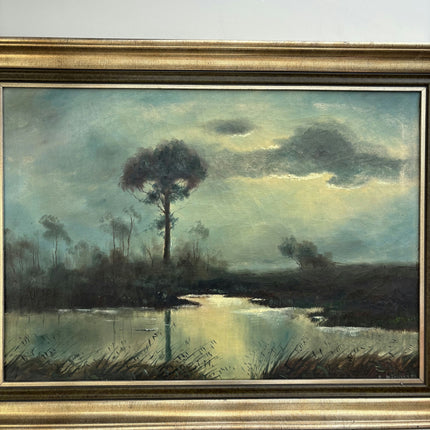 Detailed Landscape Oil Painting "Lone Tree" Authentic Large Art Holland Art Shop