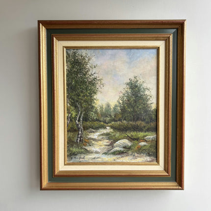 Handcrafted Landscape Oil Painting "Forest Stream" Elegant French Artwork Holland Art Shop