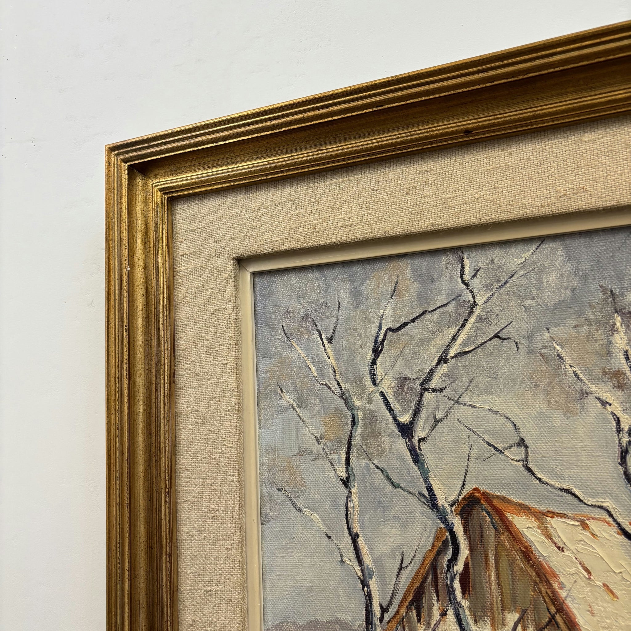 Traditional Winter Landscape Oil Painting 