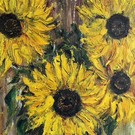 Refined Floral Still Life Oil Painting "Sunflower Bouquet" Detailed Art Holland Art Shop