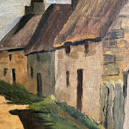 Detailed Cityscape Oil Painting "Thatched Roof" Original Art Holland Art Shop
