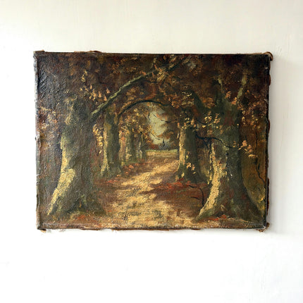 Handcrafted Landscape Oil Painting "Arched Pathway" Elegant Small Artwork Holland Art Shop
