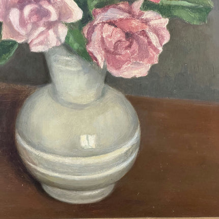 Handcrafted Still Life Oil Painting "Pink Roses" Expressive Art Holland Art Shop