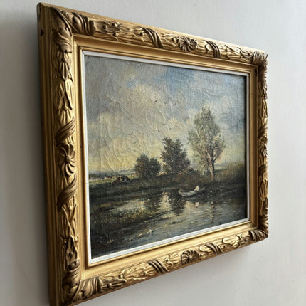 Authentic Landscape Oil Painting "Gilded Frame" Refined Artwork Holland Art Shop