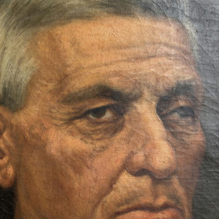 19th Century Antique Portrait Oil Painting "Stoic Man" Art Holland Art Shop