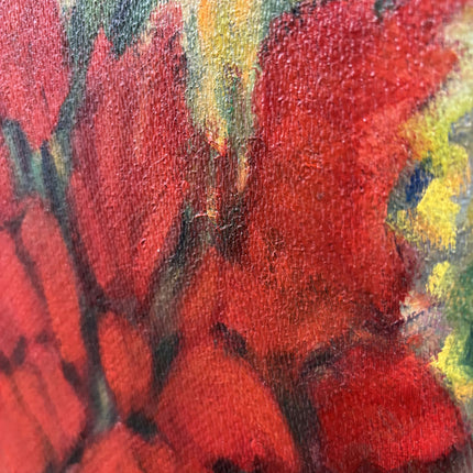 Detailed Floral Still Life Oil Painting "Red Gladiolus" Belgique Artwork Holland Art Shop