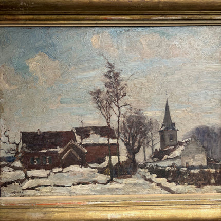 Detailed Cityscape Oil Painting "Snowy Village" Classic Art Holland Art Shop