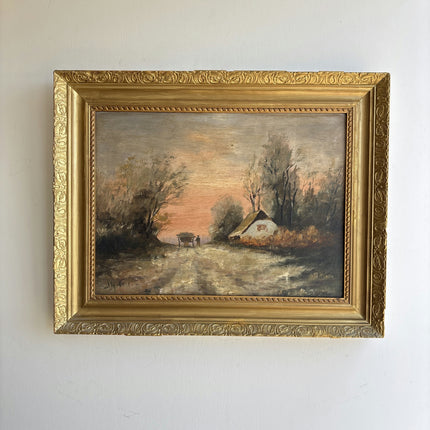 Refined Landscape Oil Painting "Thatched Cottage" Expressive Art Holland Art Shop