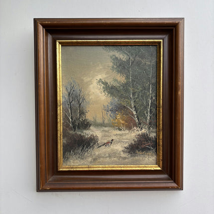 Detailed Landscape Oil Painting "Pheasant Bird" Expressive Small Artwork Holland Art Shop