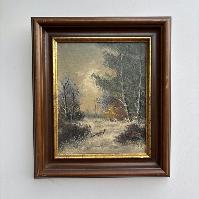 Detailed Landscape Oil Painting "Pheasant Bird" Expressive Small Artwork Holland Art Shop