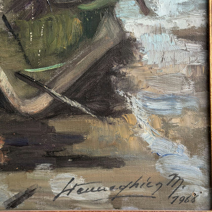 Timeless Harbor Scene Oil Painting "Fishing Boat" Authentic Large Art Holland Art Shop